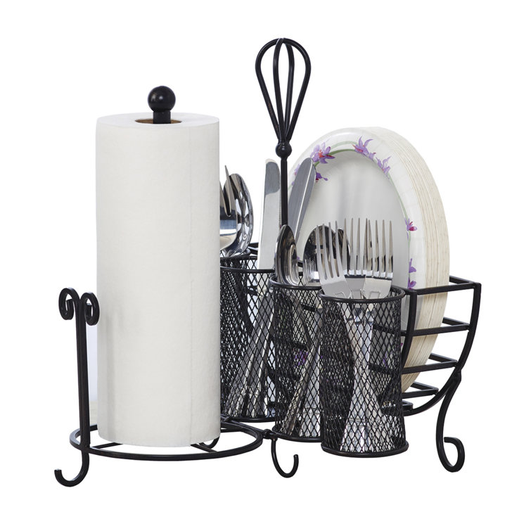 Plate napkin discount and utensil holder